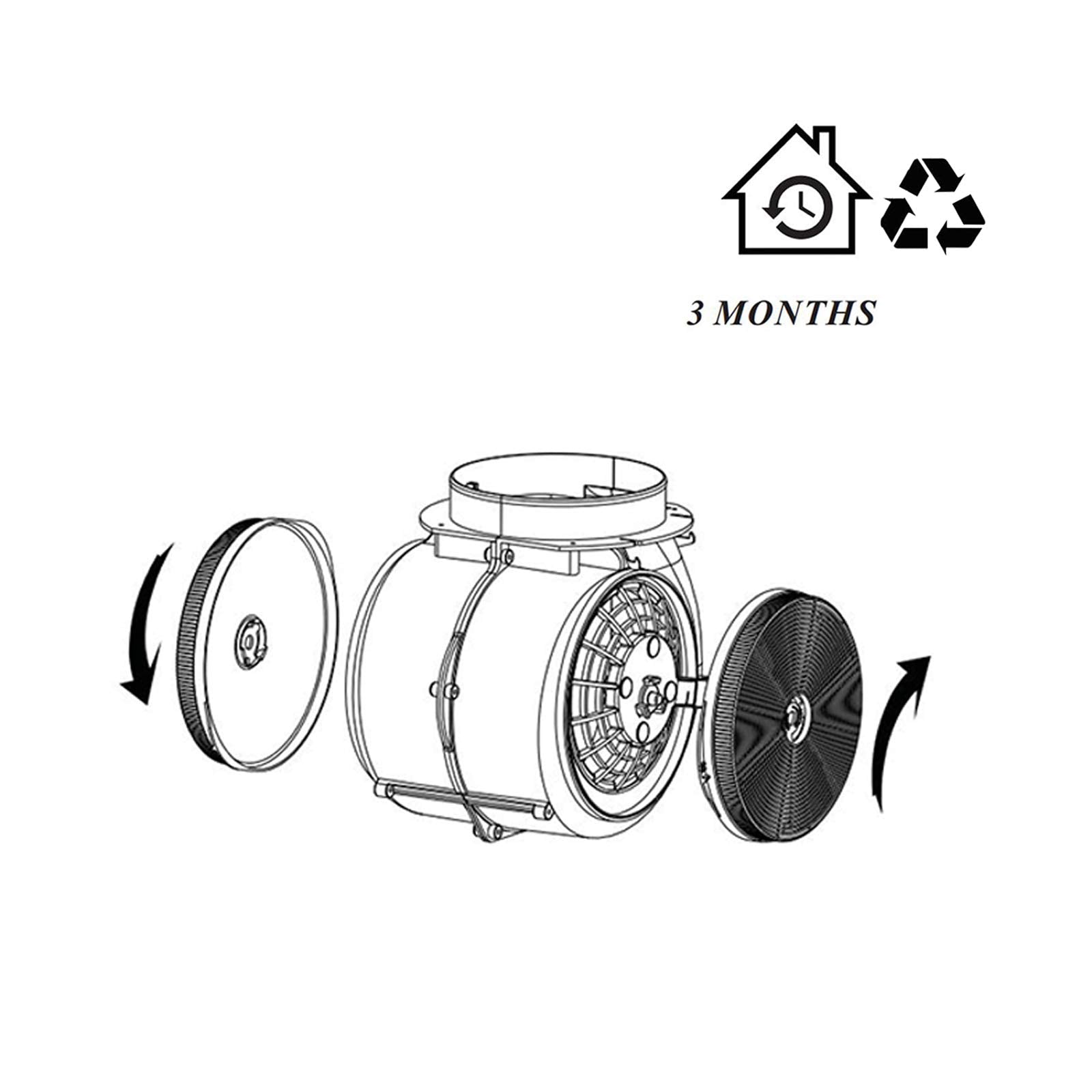 SNDOAS 2 x109 mm Kohlefilter Ersatzfilter CF-S