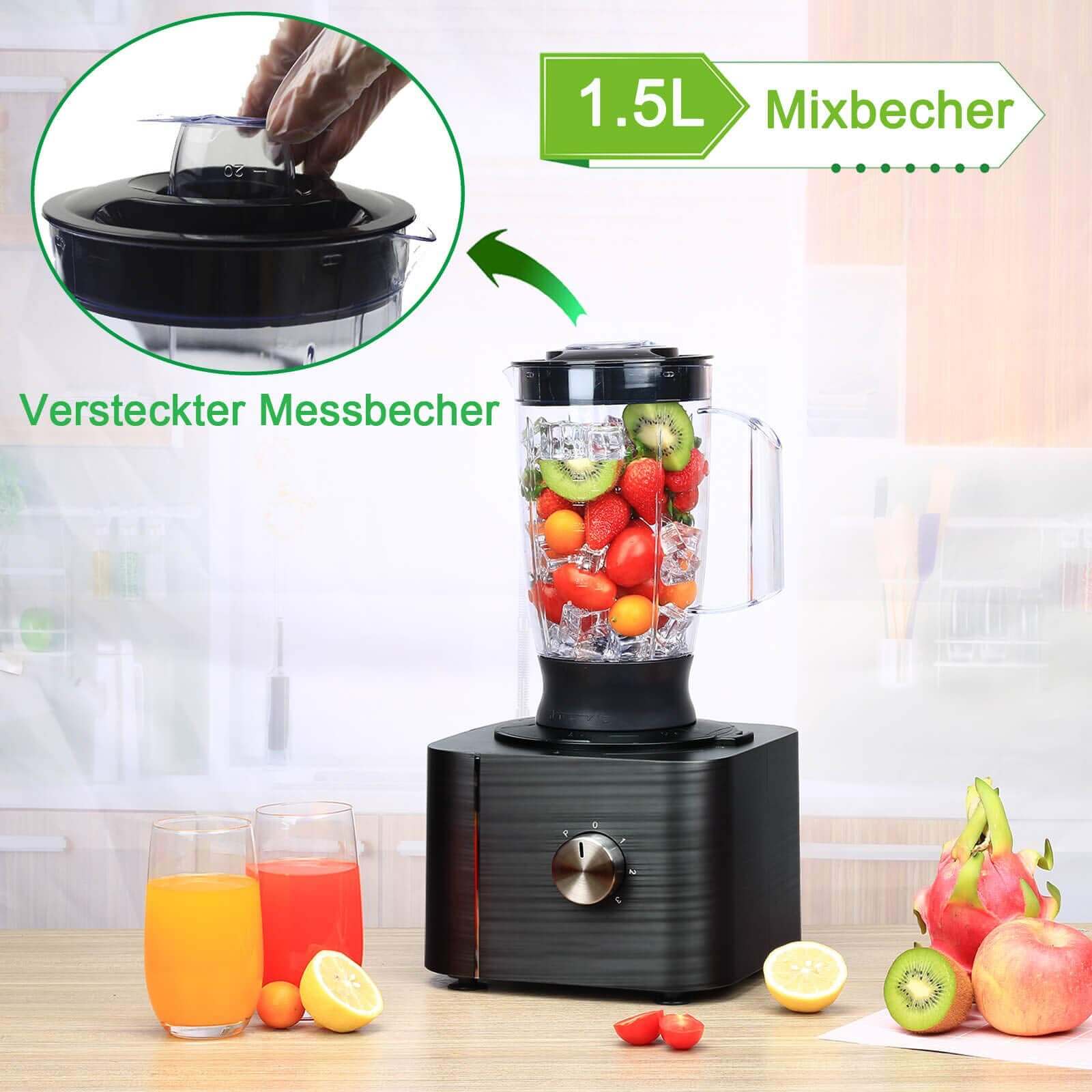 SNDOAS Multi-Mixer Lebensmittelverarbeitungsmaschine 1100W drei Geschwindigkeitsstufen Küchenmaschine