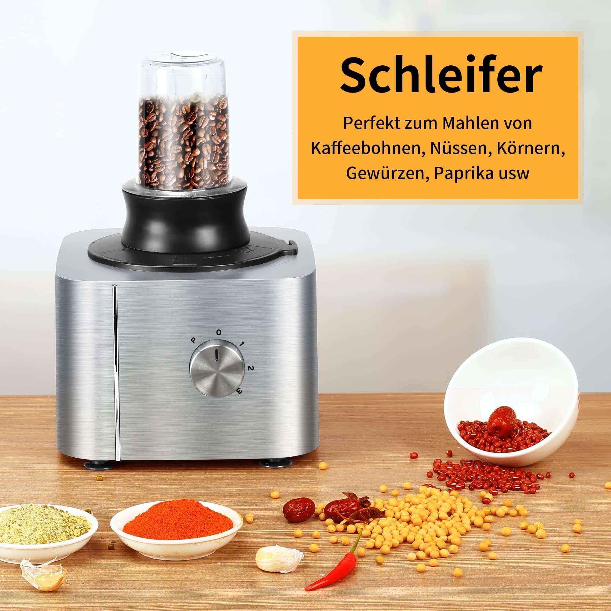 SNDOAS Multi-Mixer Lebensmittelverarbeitungsmaschine 1100W drei Geschwindigkeitsstufen Küchenmaschine