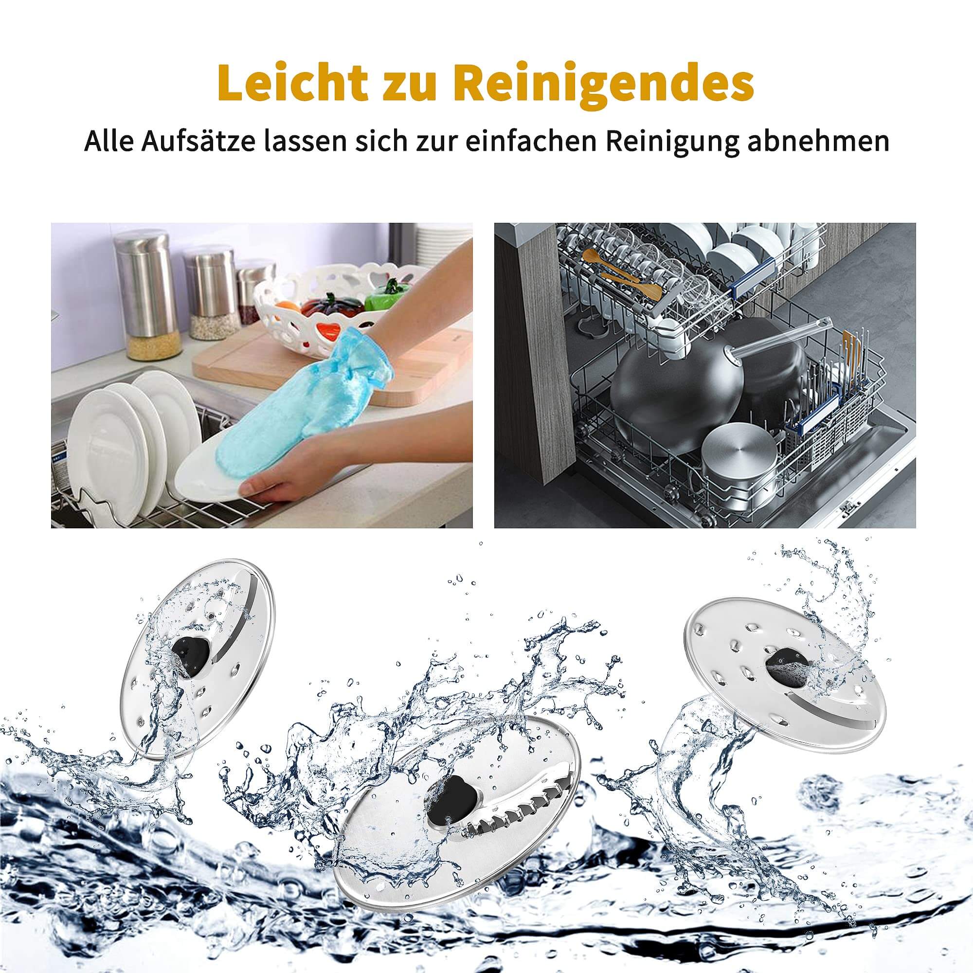 SNDOAS Multi-Mixer Lebensmittelverarbeitungsmaschine 1100W drei Geschwindigkeitsstufen Küchenmaschine