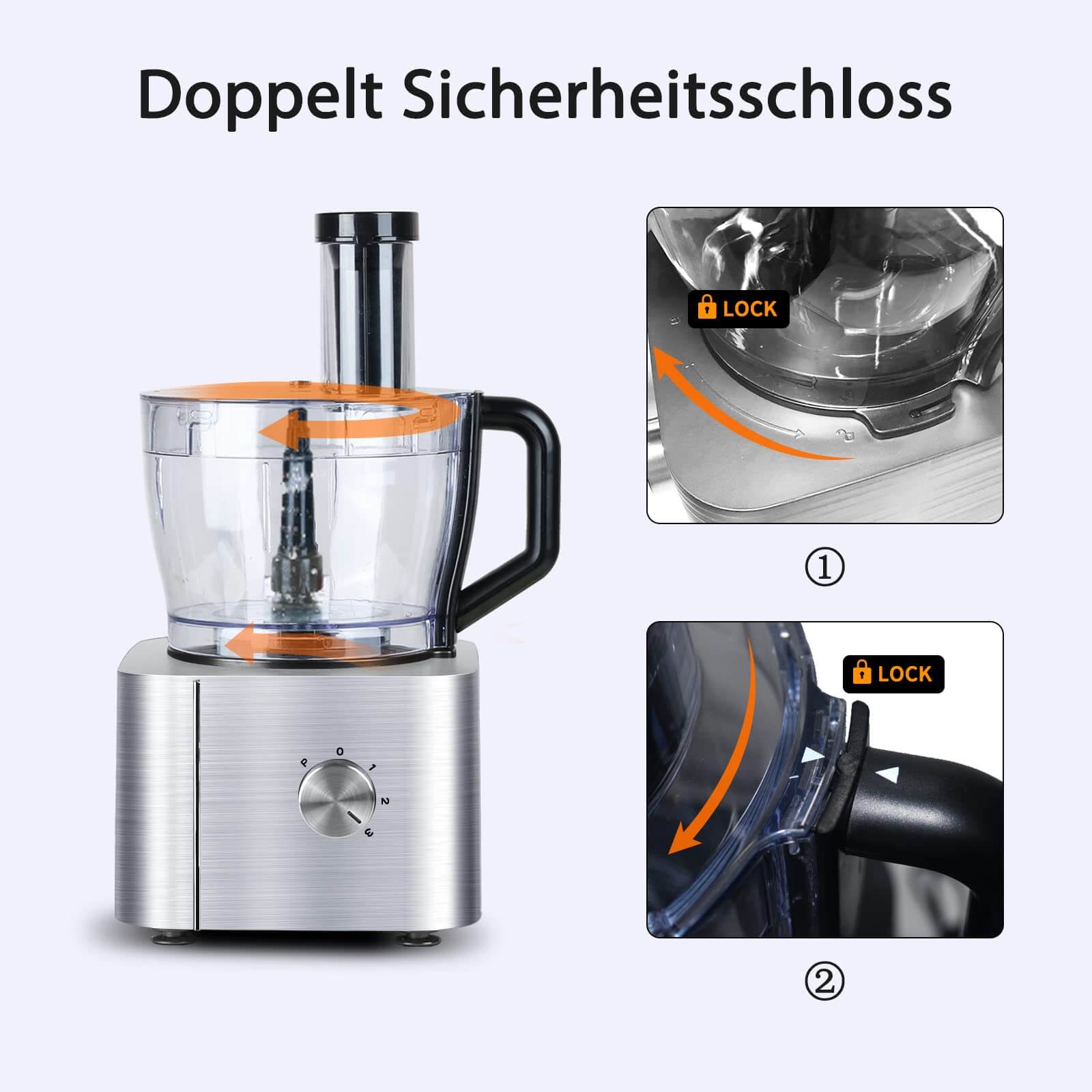 SNDOAS Multi-Mixer Lebensmittelverarbeitungsmaschine 1100W drei Geschwindigkeitsstufen Küchenmaschine
