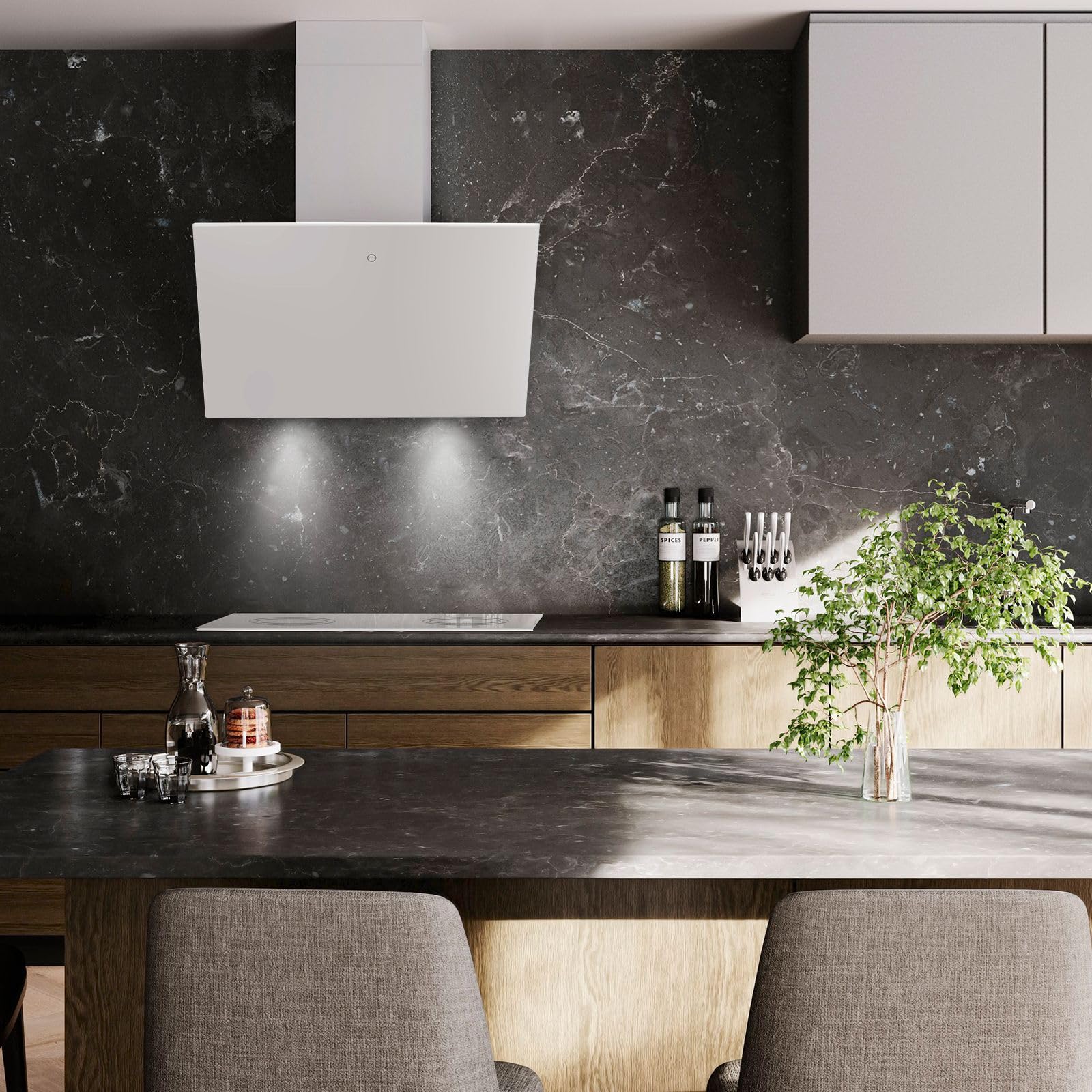 SNDOAS Abzugshaube Küche mit Auswaschbarer 5-Schicht Aluminiumfilter