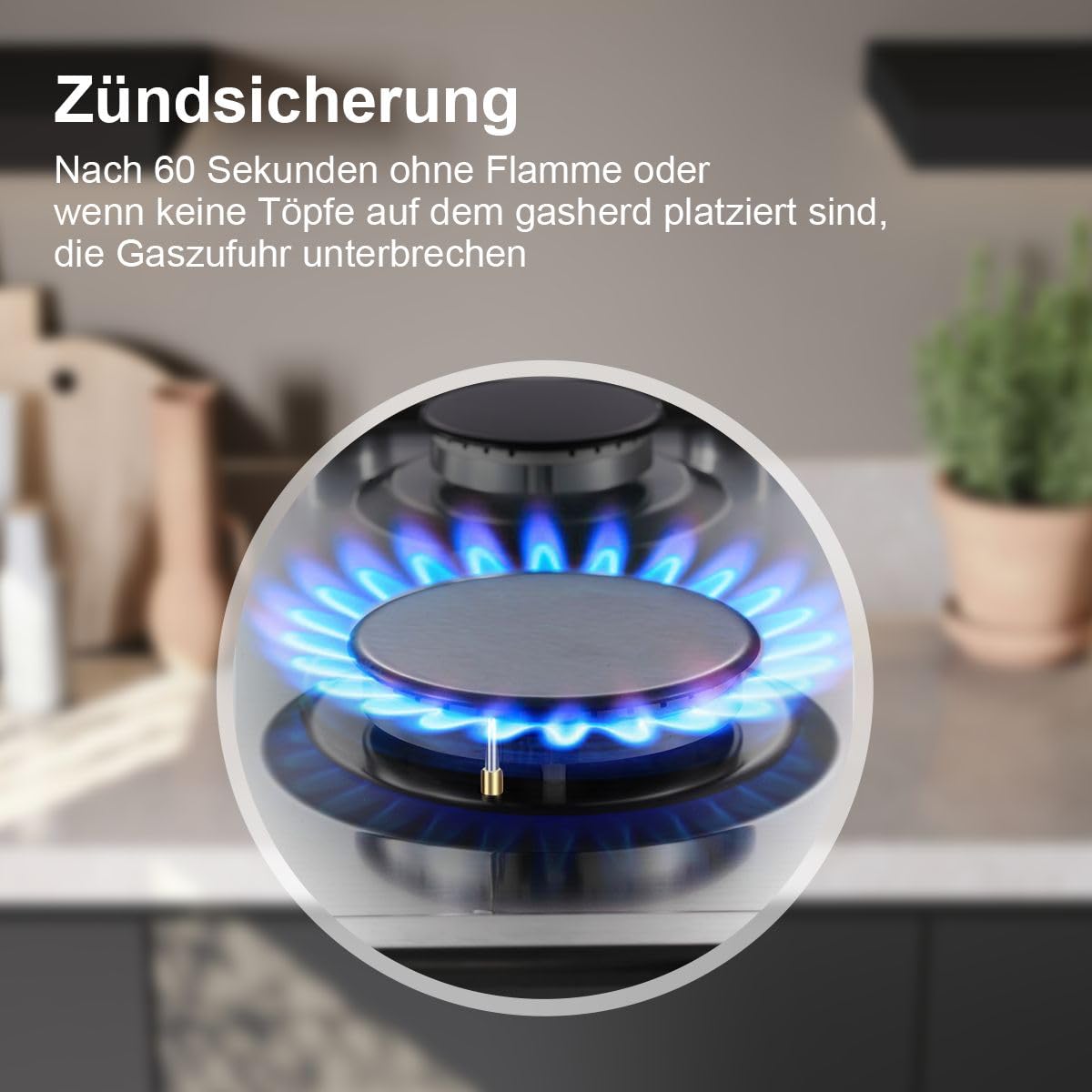 SNDOAS Einbau oder Freistehend Gaskochfeld, 8060W, 220-240V