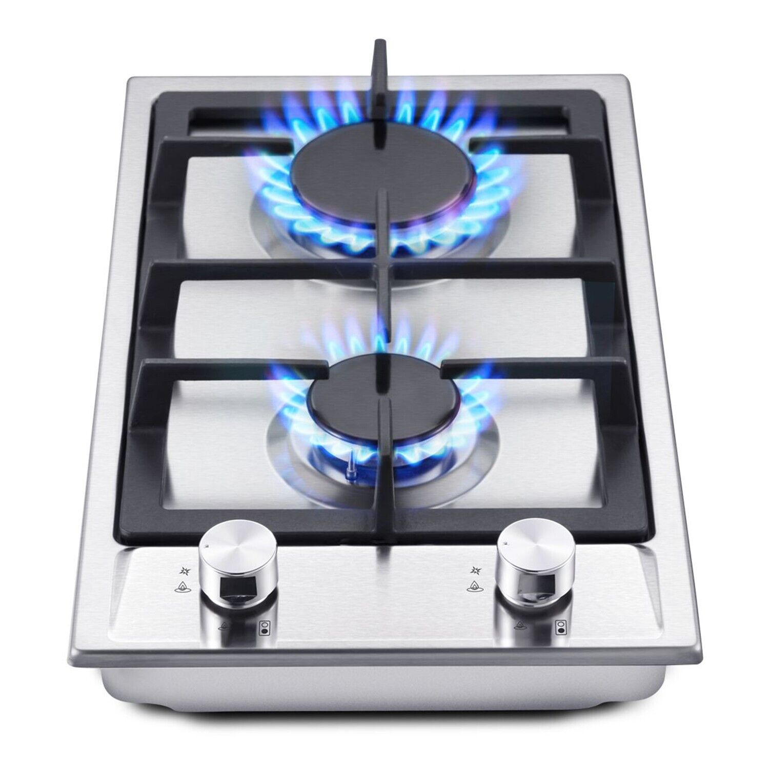 SNDOAS 2 Flammig Gaskochfeld Edelstahl NG/LPG Küche-Gaskocher