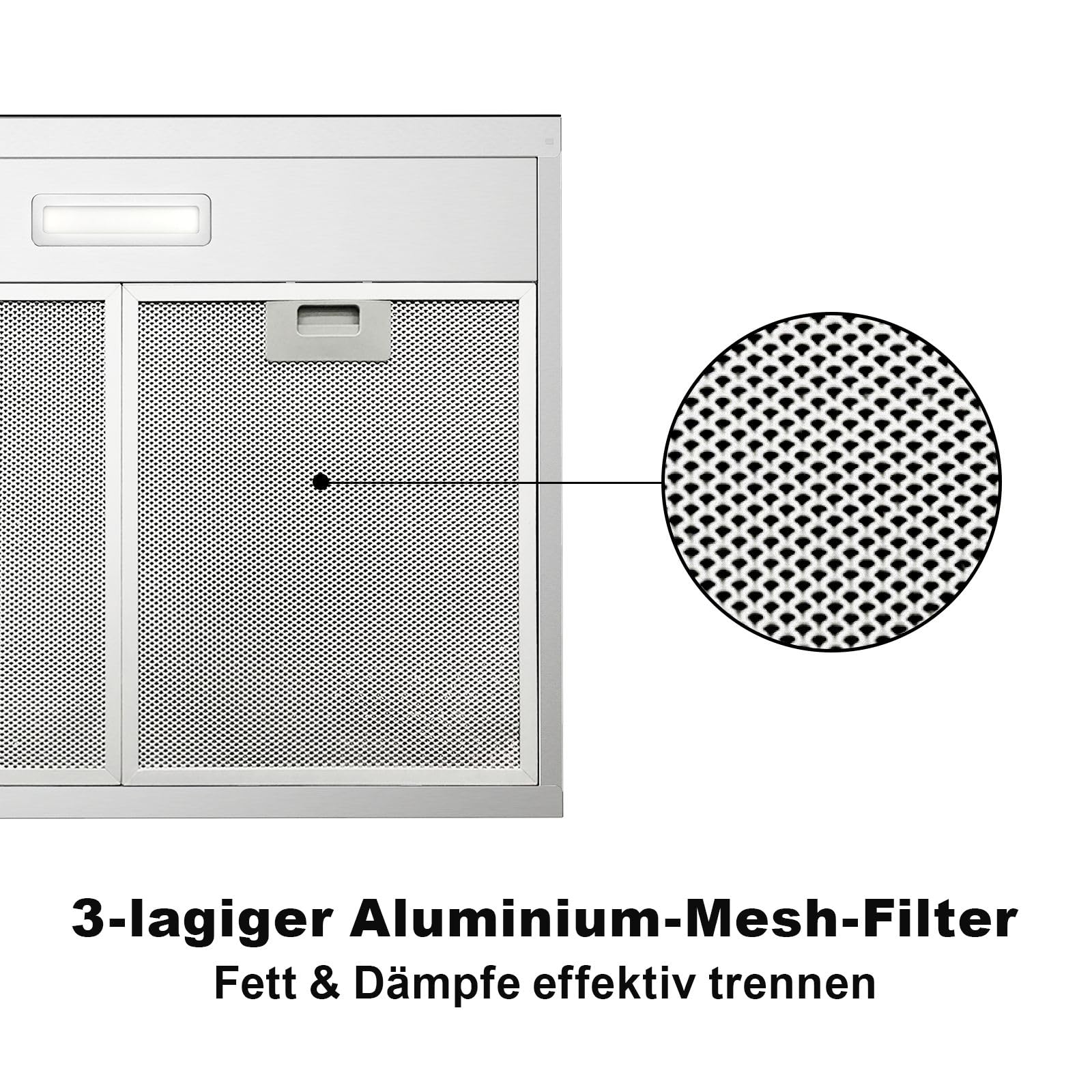 SNDOAS Unterbauhaube mit 1 hochwertigen Aktivkohlefilter