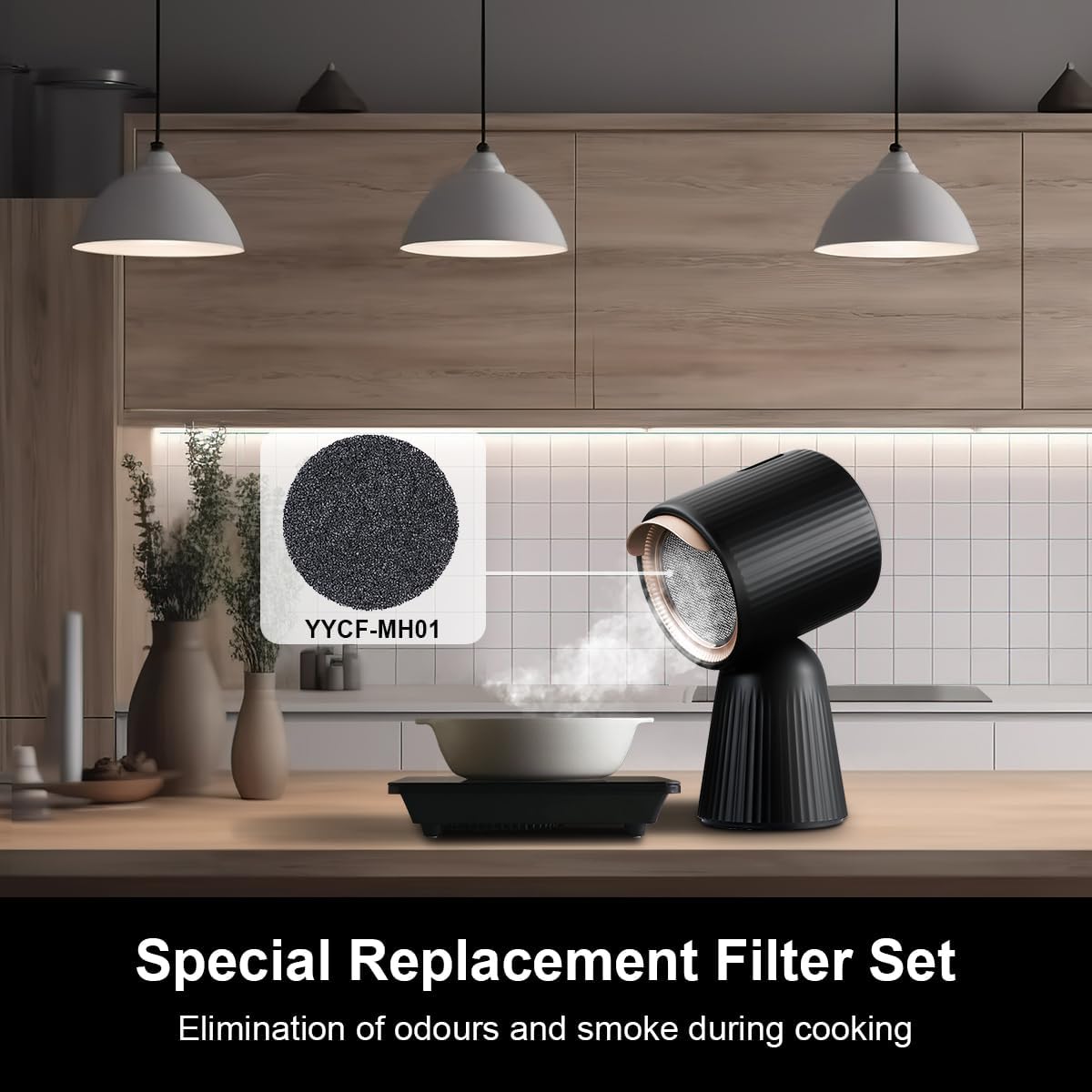 SNDOAS Aktivkohlefilter YYCF-MH01 Set 5er für Tragbare Dunstabzugshaube YYMHTBX8