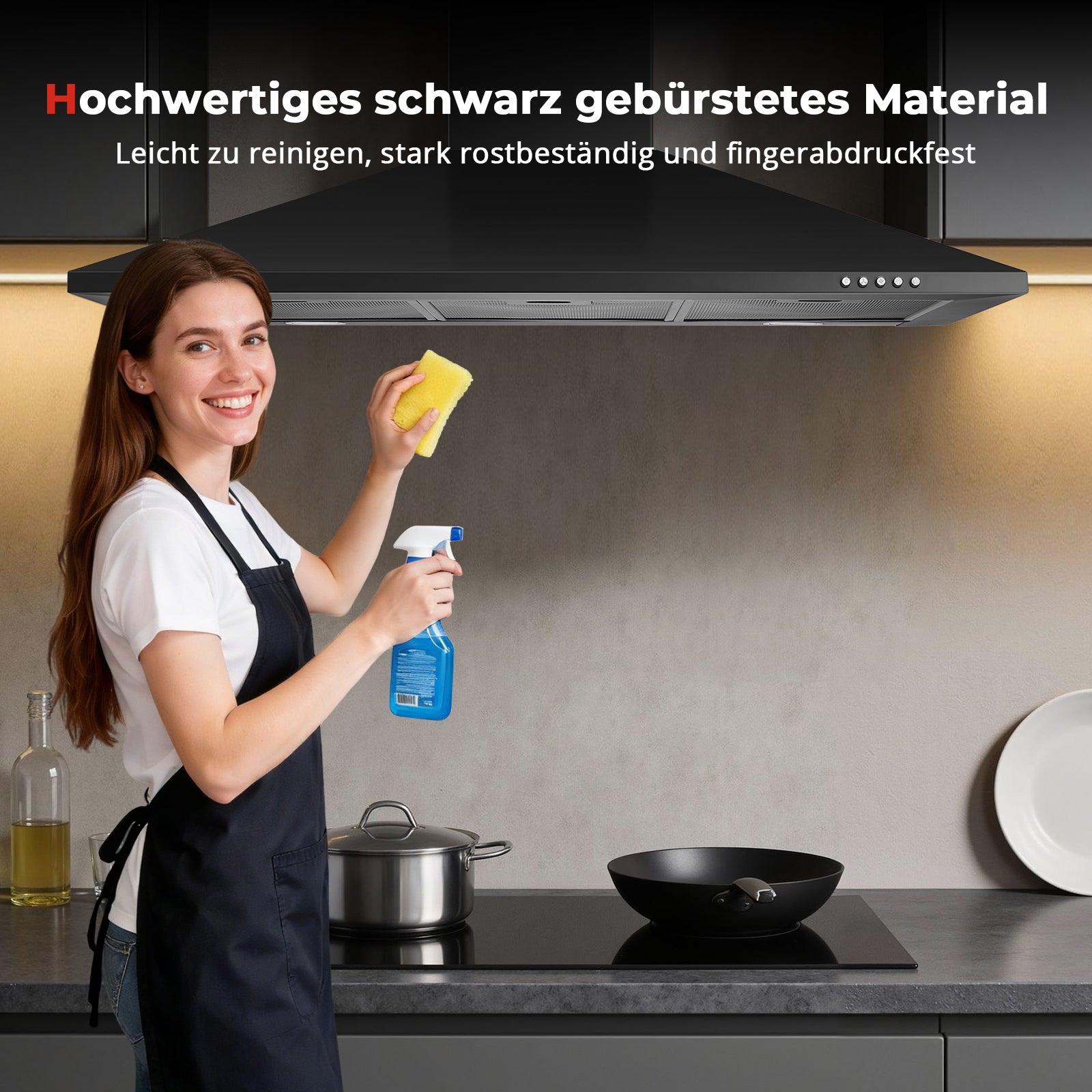 Komplett-Set SNDOAS Dunstabzugshaube 90cm Schwarz: Zubehör, Abluftschlauch, Aktivkohlefilter, Fettfilter