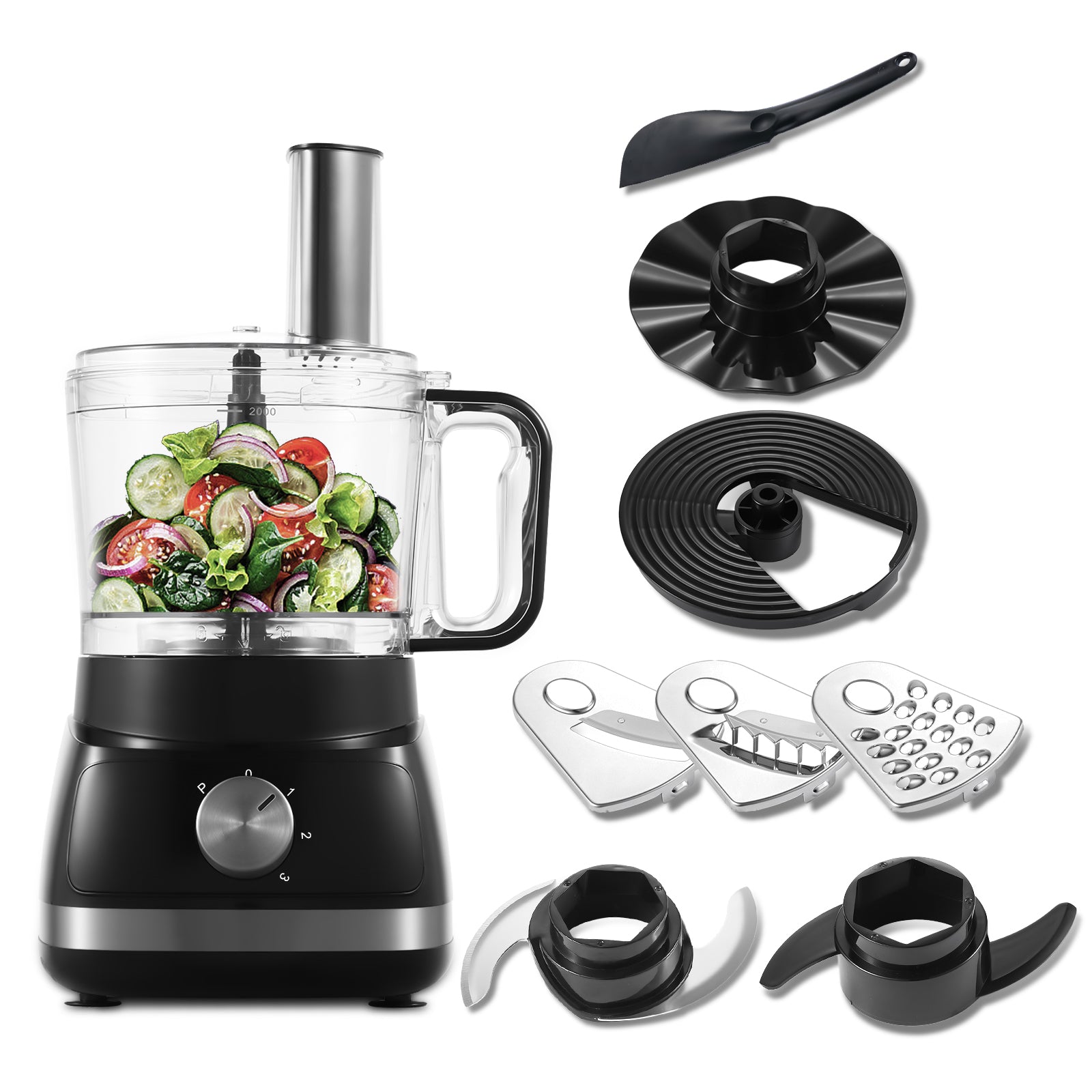 Sndoas 800W 6-in-1 Küchenmaschine Multizerkleinerer Food processor Chopper-eufp421