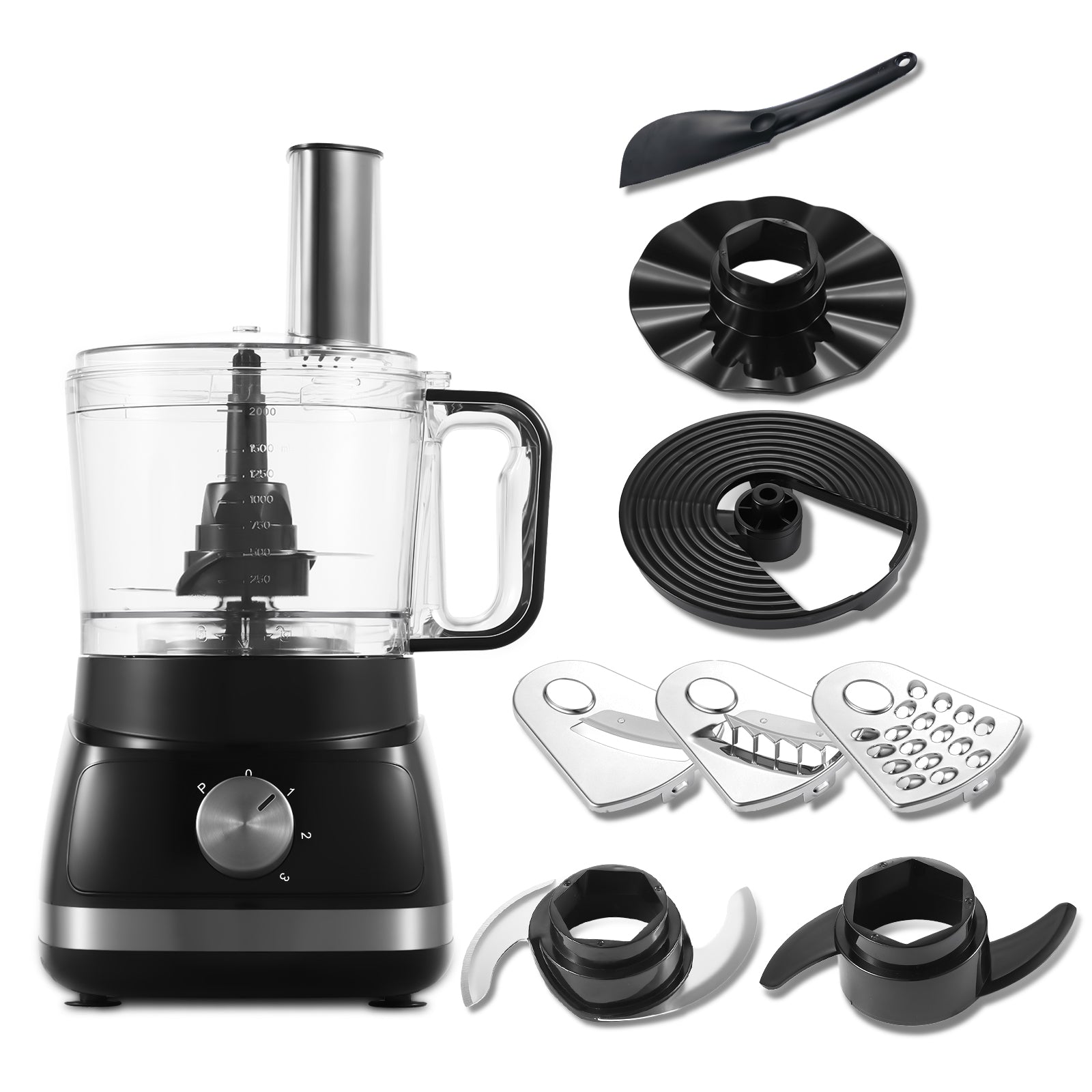 Sndoas 800W 6-in-1 Küchenmaschine Multizerkleinerer Food processor Chopper-eufp421
