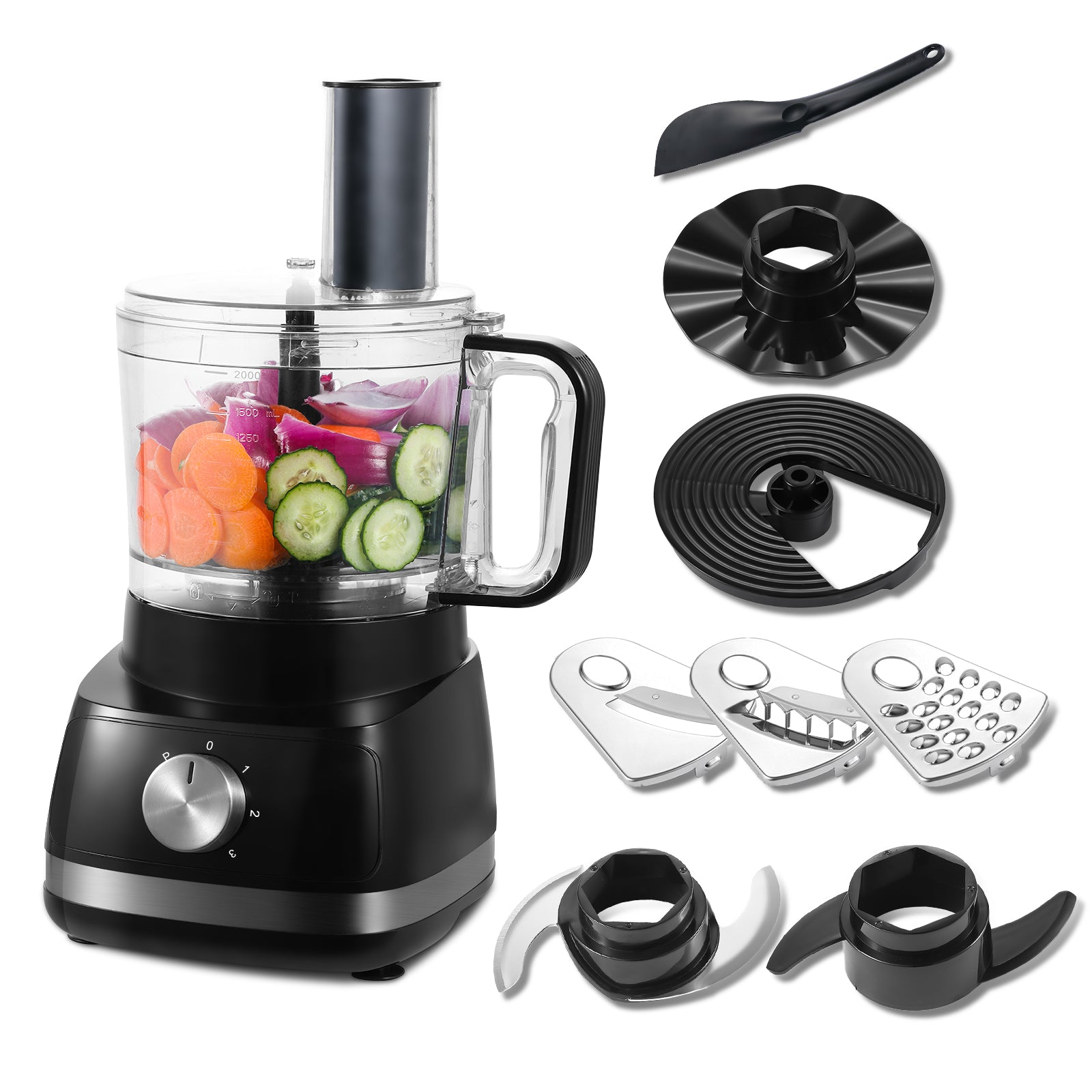 Sndoas 800W 6-in-1 Küchenmaschine Multizerkleinerer Food processor Chopper-eufp421