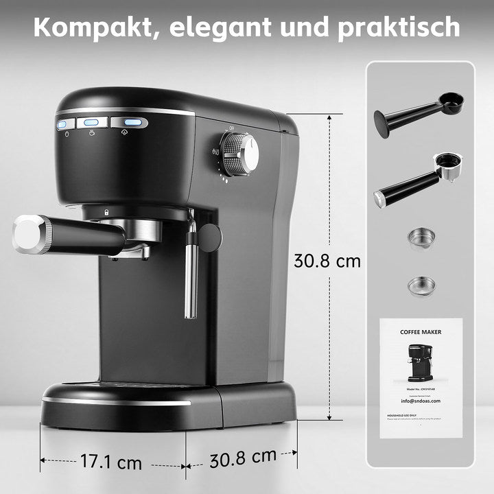 EUECM001BK- Halbautomatische Espressomaschine mit Aufschäumvorrichtung