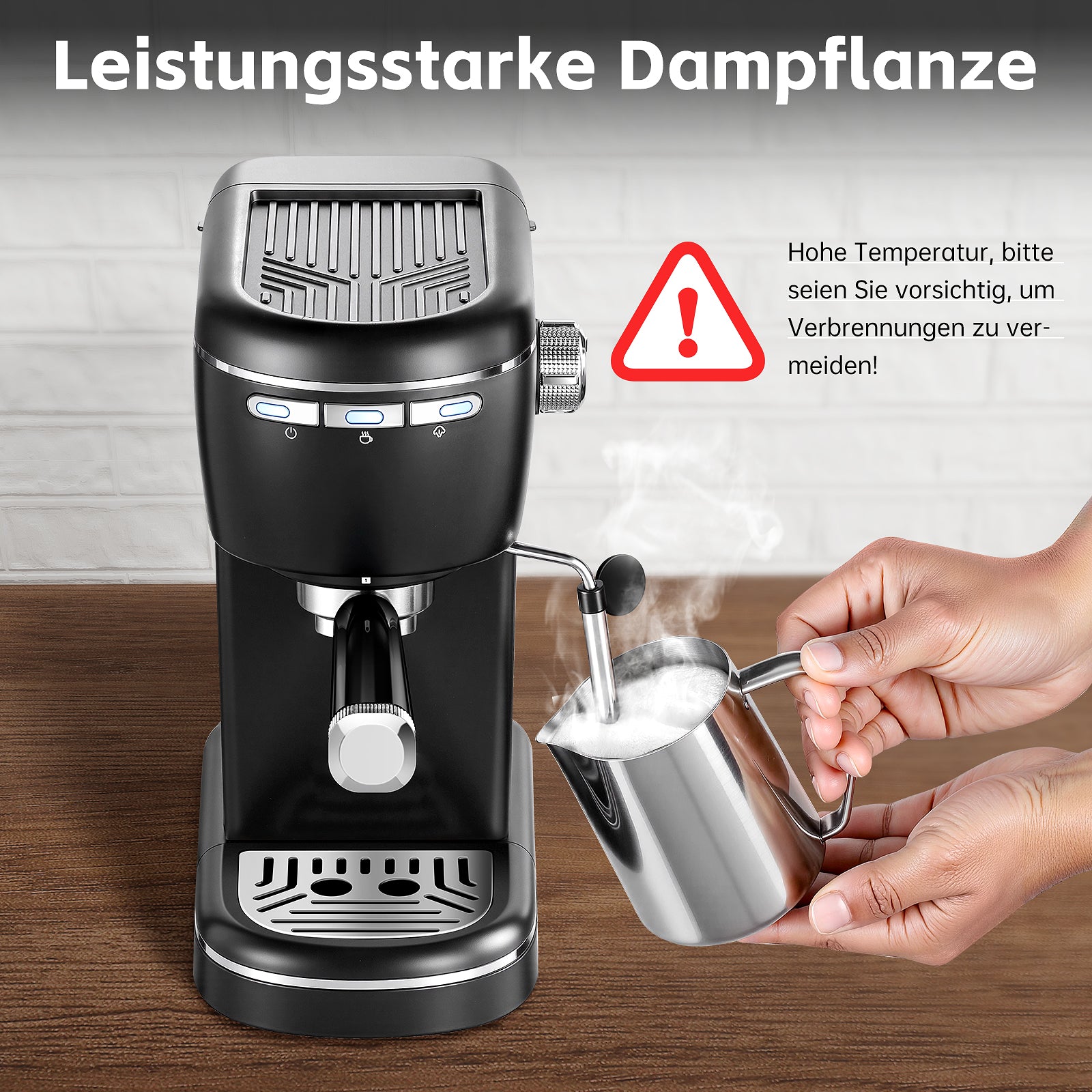 EUECM001BK- Halbautomatische Espressomaschine mit Aufschäumvorrichtung