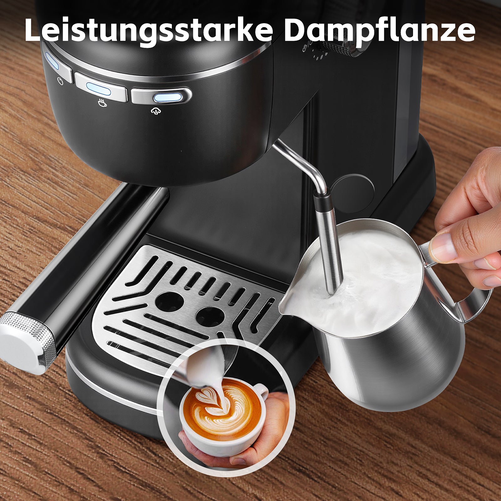 EUECM001BK- Halbautomatische Espressomaschine mit Aufschäumvorrichtung