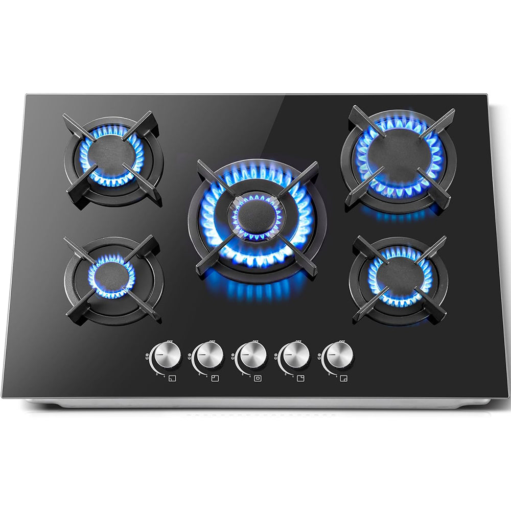 GH7051GB5C2E- 10400W 70cm 5-flammiger Herd NG/LPG Glas Gasherd