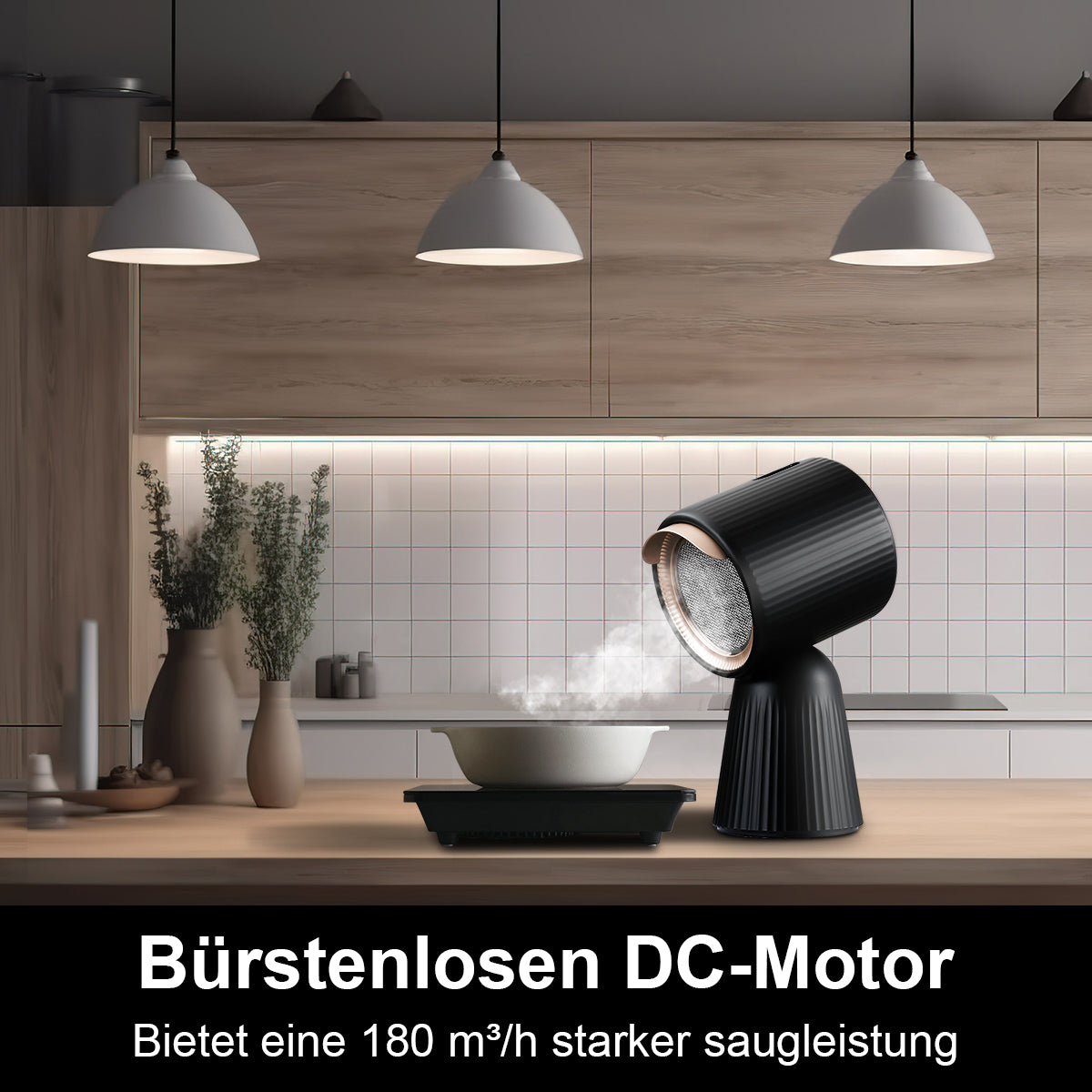 YYMHTBX8- Mini Tischhaube Mobile Dunstabzugshaube, Rezirkulation mit Kohlefilter