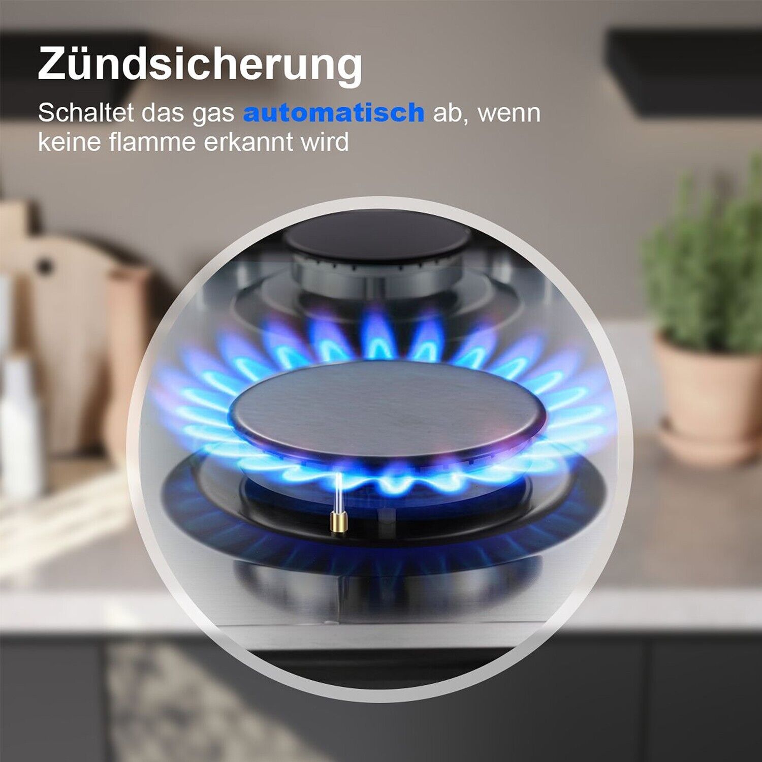 SNDOAS 2 Flammig Gaskochfeld Edelstahl NG/LPG Küche-Gaskocher