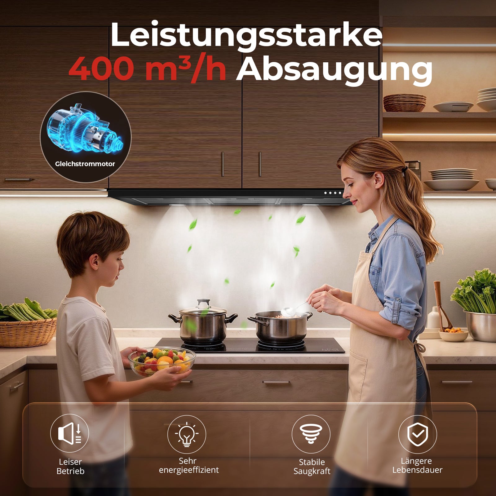 RHEBA9BP7 - 90cm 400m³/h Dunstabzugshaube Schwarz  [Energieklasse A+++]