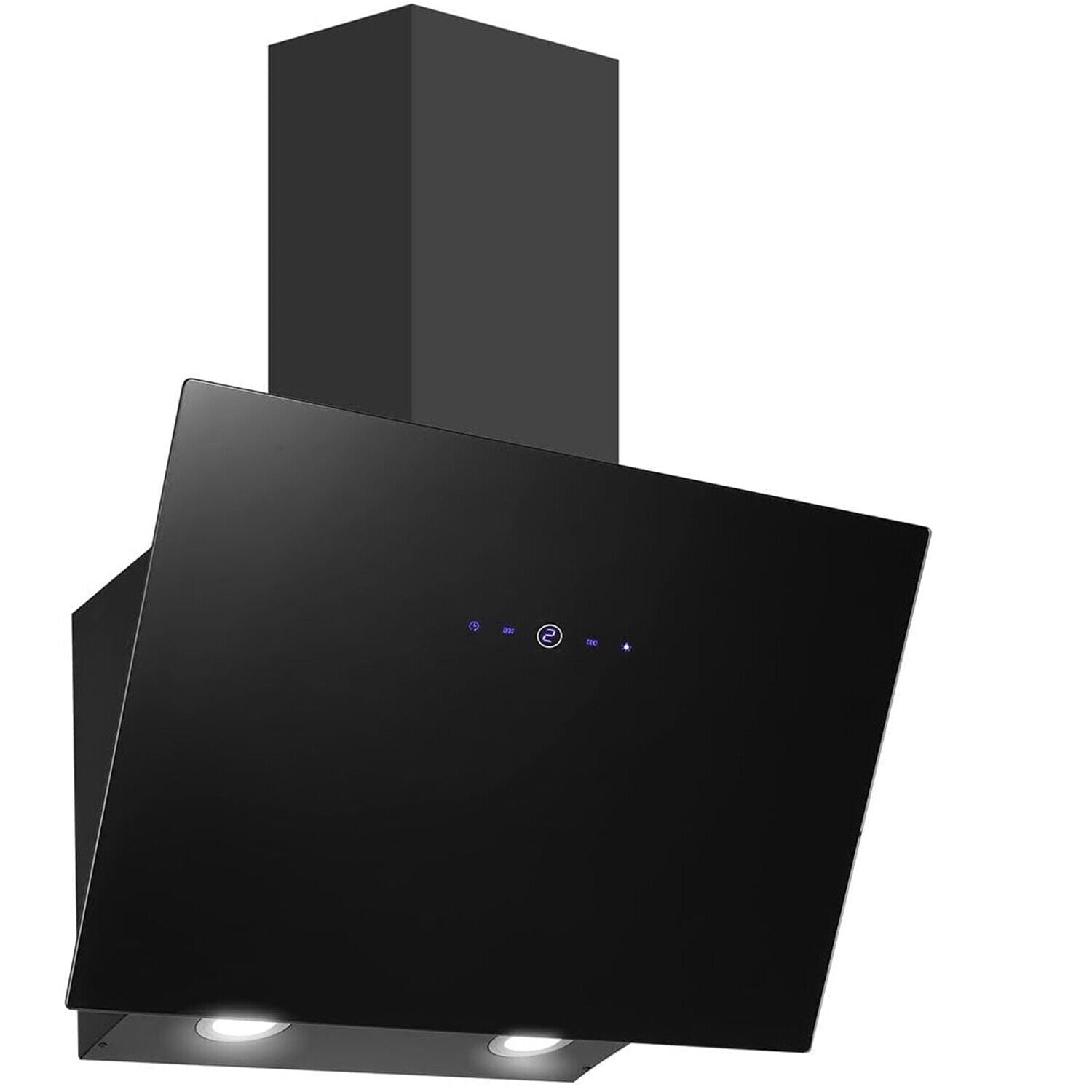 YYWH0460- 60cm Dunstabzugshaube 550 m³/h Starker Mit zwei Aktivkohlefiltern, Schwarz [Energieklasse A++]