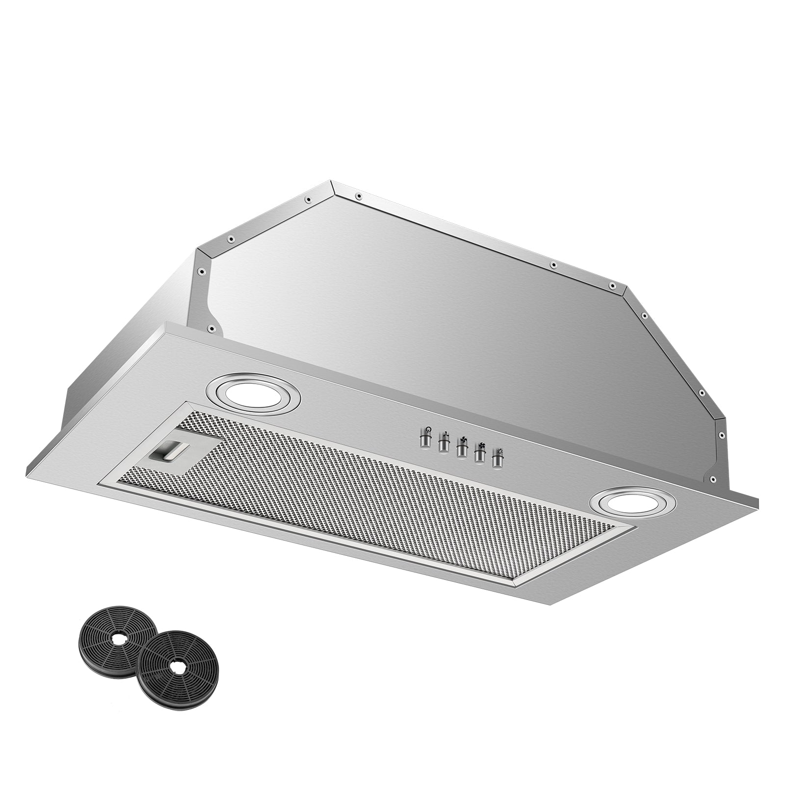 FYIH05C-  52cm Dunstabzugshaube Unterbau, Abzugshaube 300m³/h, Abluft/Umluft mit Aktivkohlefilter [Energieklasse C]